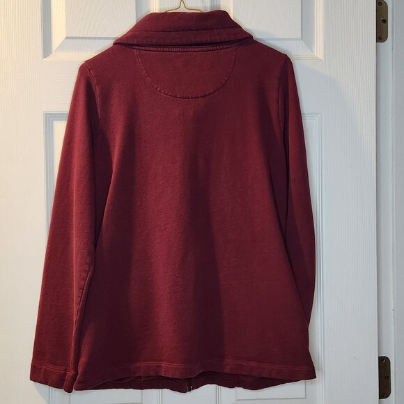 Lands'End Small Maroon Women's Full Zip Up Sweatshirt with Pockets - Picture 9 of 12